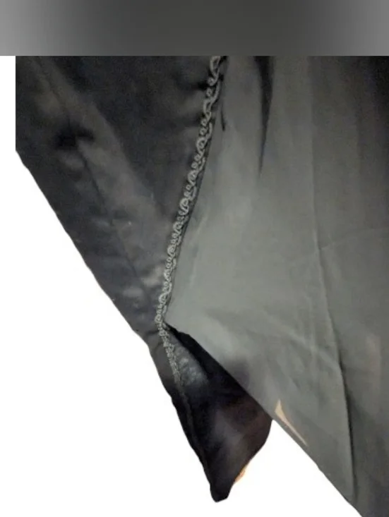 2X/XL Punk Rave Abso Vamp Black Velvet-Panel Skinny Pants with Sheer Drape - Picture 5 of 10